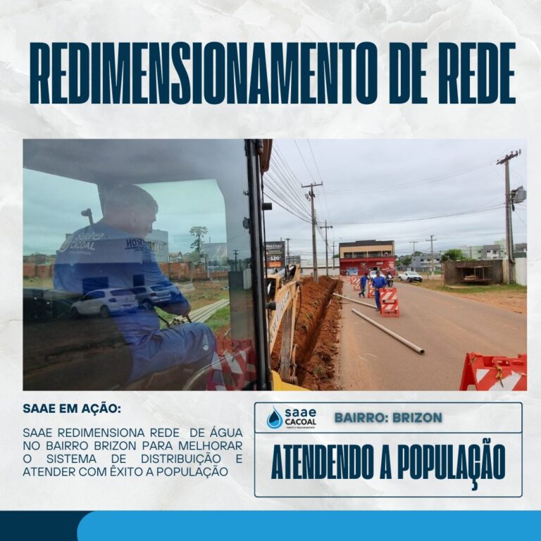 SAAE moderniza rede de água no Bairro Brizon garantindo abastecimento